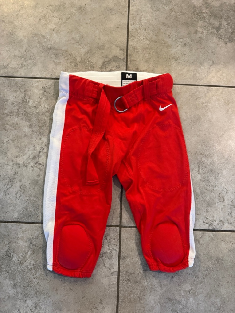 Nike mens Red Football Pants with White Side Stripe